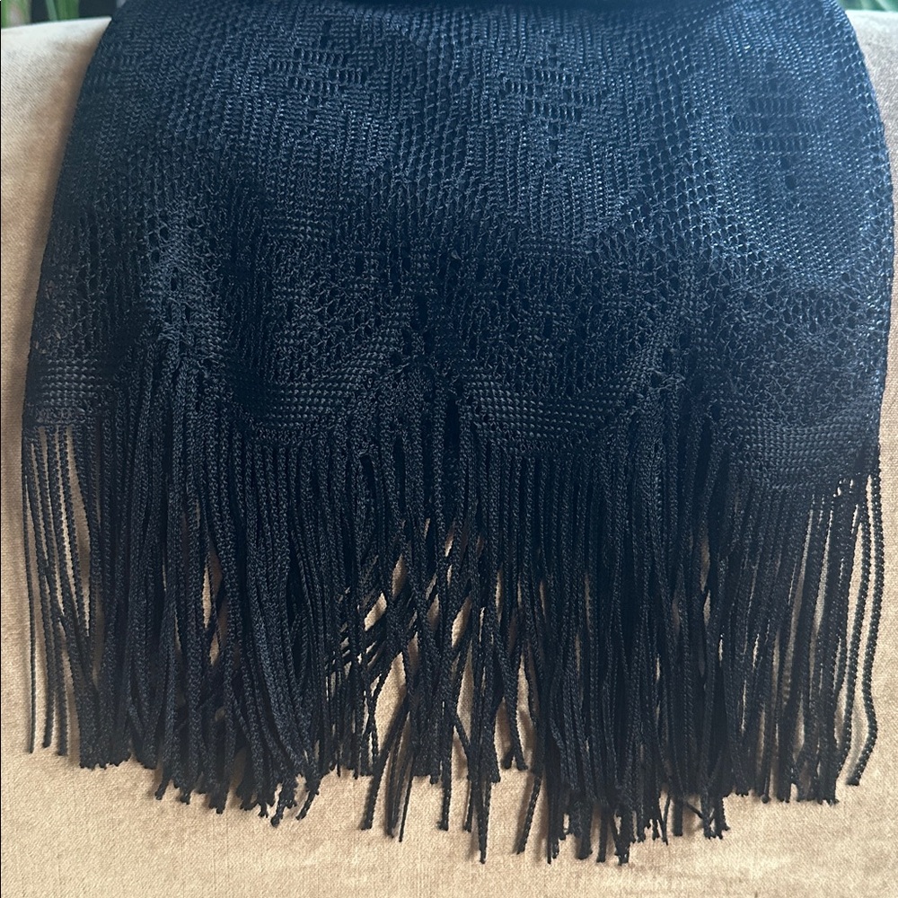 Lined Lace fabric  Rayon Mix Cocktail Party Little Black dress Fringes hem - Picture 4 of 16